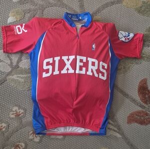 Philadelphia 76er's Cycling Jersey. Men's Medium Short Sleeve By Vomax